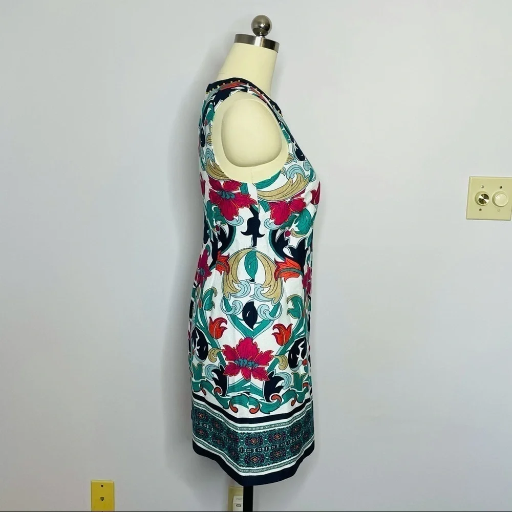 Laundry by Shelli Segal Printed Beaded Neck Dress- Size 6 - Picture 6 of 9